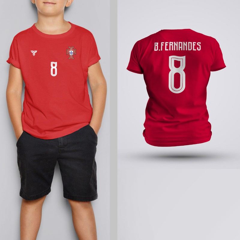 Tricou Copii Fernandes - Portugalia - Rosu