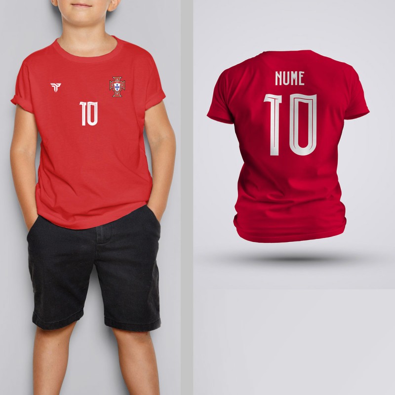 Tricou Copii - Portugalia - Rosu - Personalizat