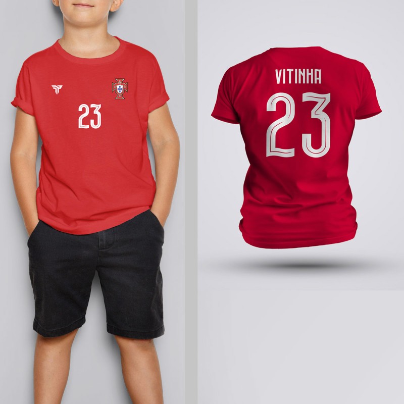 Tricou Copii Vitinha - Portugalia - Rosu