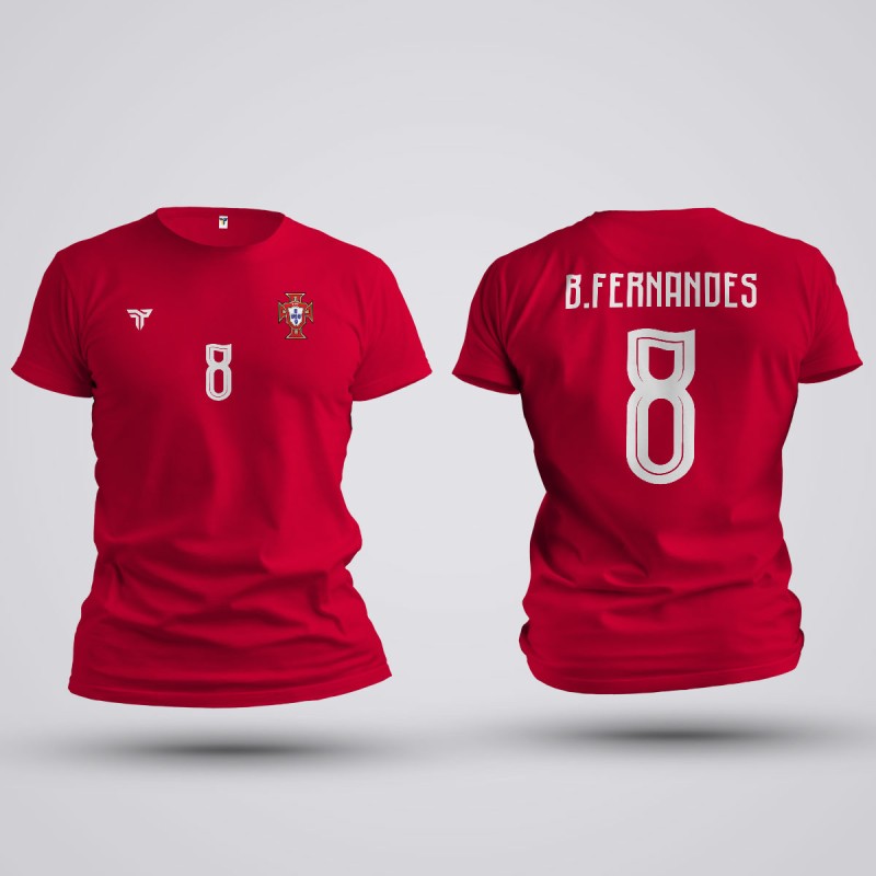 Tricou Bruno Fernandes - Portugalia - Rosu,Tricouri Fotbal