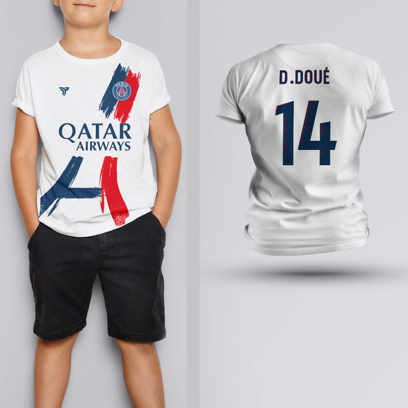 Tricou Copii Doue- PSG - Alb Tricou Copii Doue- PSG - Alb