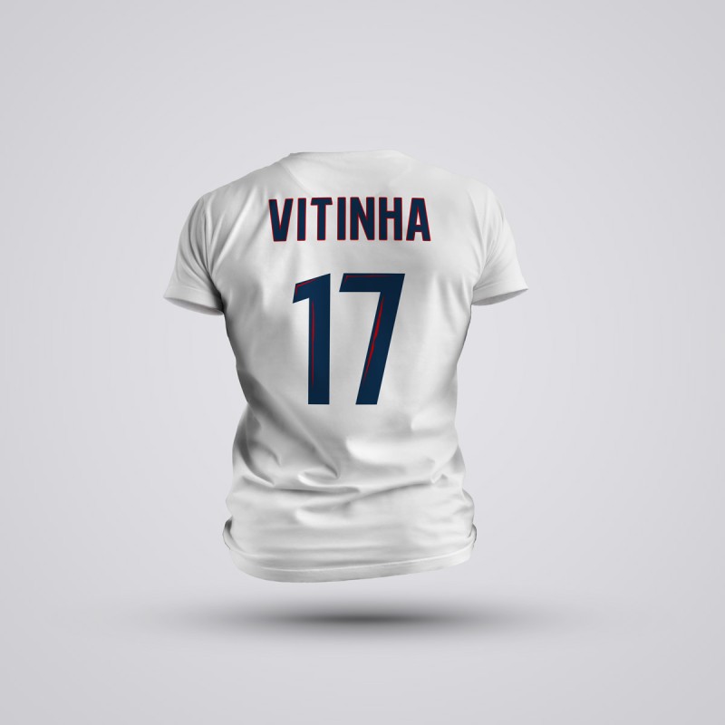 Tricou Copii Vitinha - PSG - Alb,Tricouri Fotbal