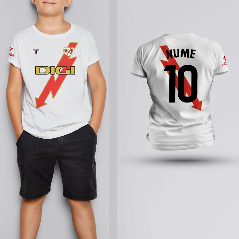 Tricou Copii - Rayo Vallecano - Alb - Personalizat