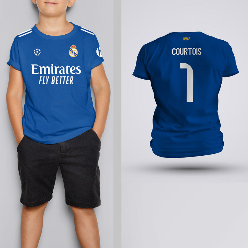Tricou Copii Courtois - Real Madrid - Albastru,Tricouri Fotbal