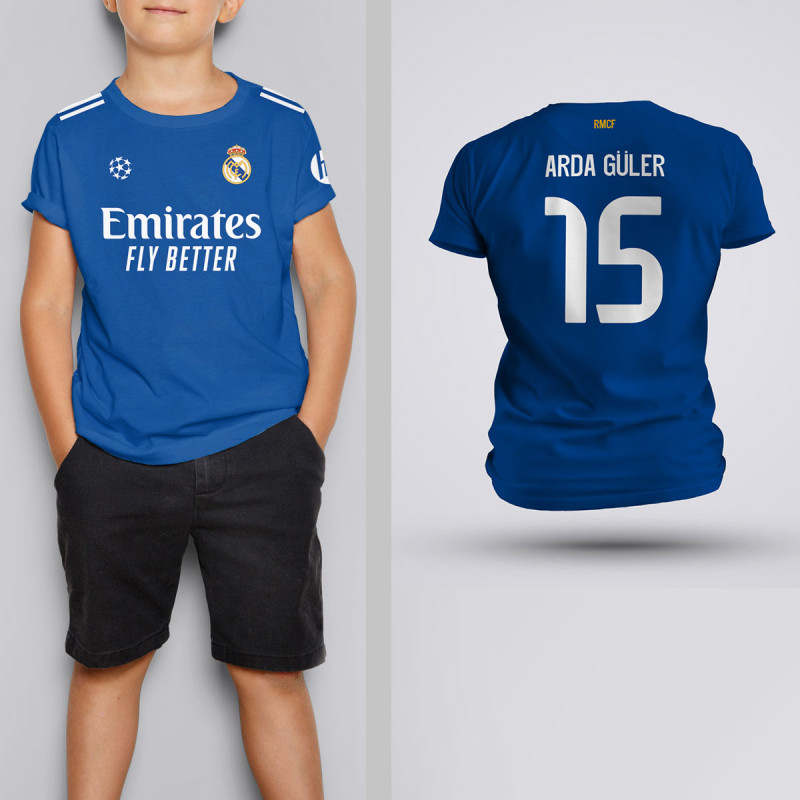Tricou Copii Guler - Real Madrid - Albastru Tricou Copii Guler - Real Madrid - Albastru