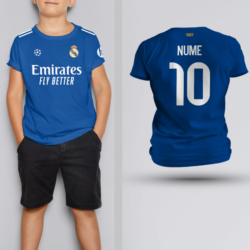 Tricou Copii - Real Madrid - Albastru - Personalizat,Tricouri Personalizate