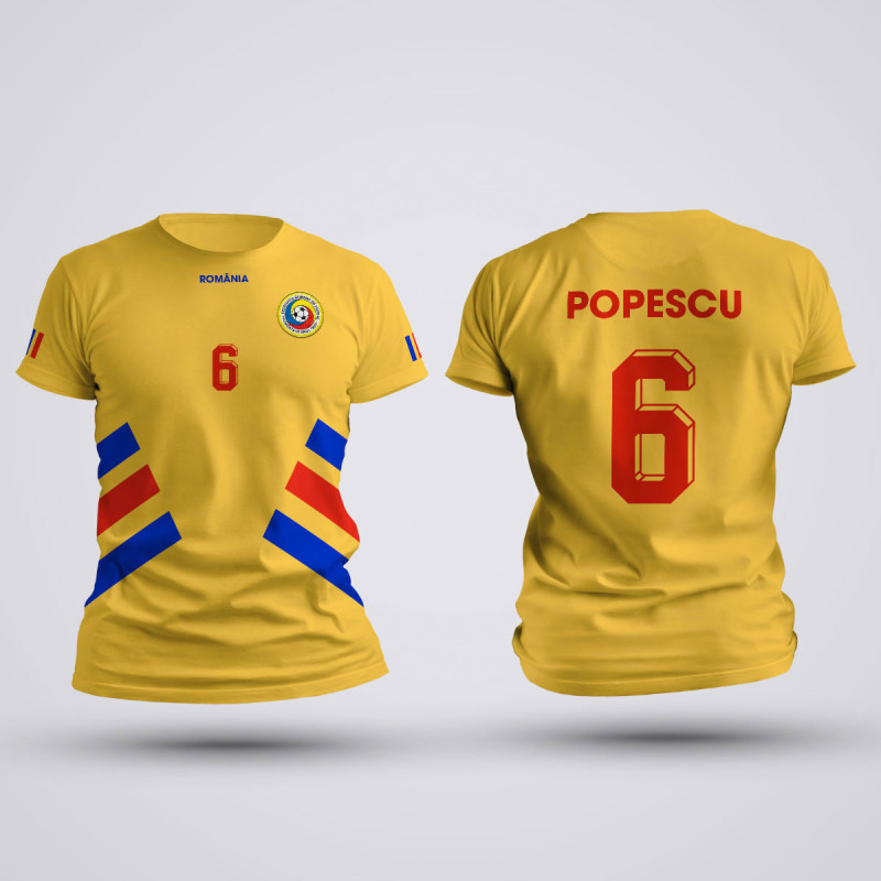 Tricou Popescu - Romania 94 - Galben,Tricouri Fotbal