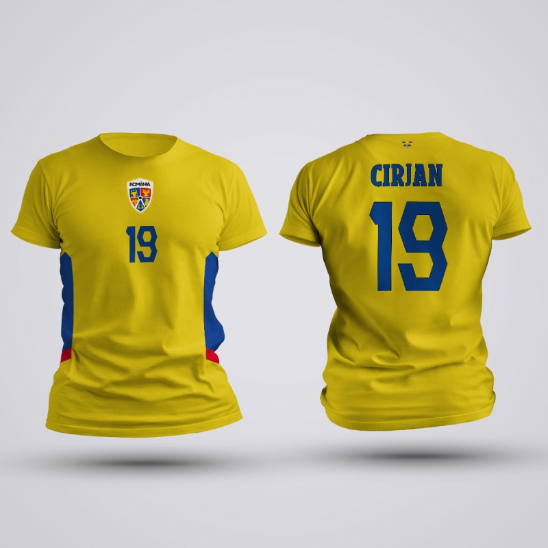 Tricou Cirjan - Romania - Galben,Tricouri Fotbal