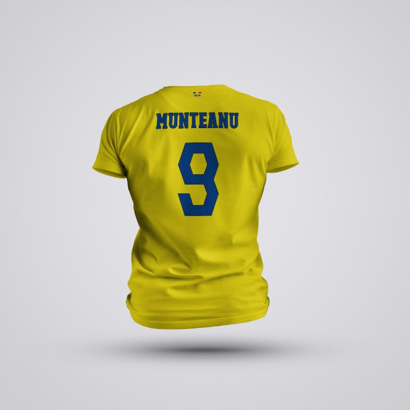 Tricou Munteanu - Romania - Galben,Tricouri Fotbal