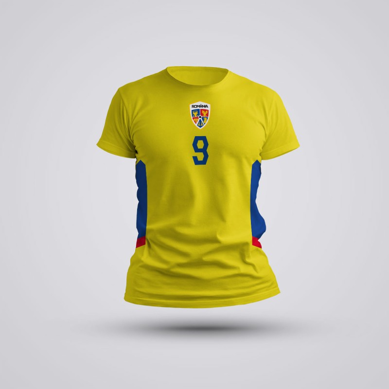 Tricou Munteanu - Romania - Galben,Tricouri Fotbal
