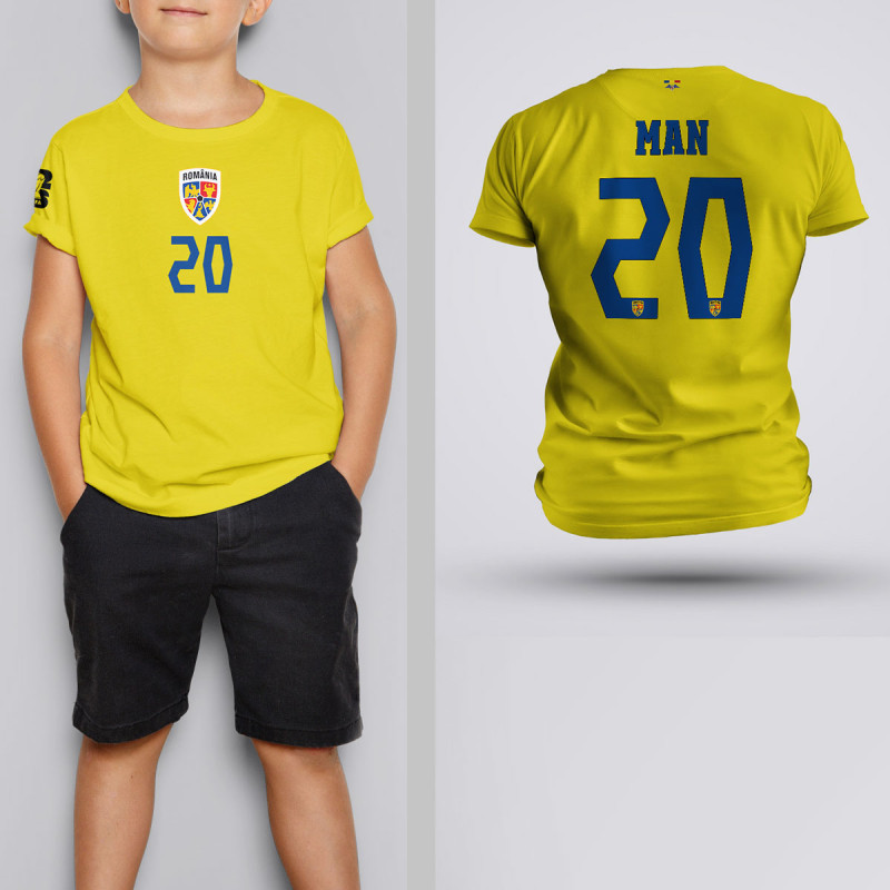 Tricou Copii Dennis Man - Romania - Galben