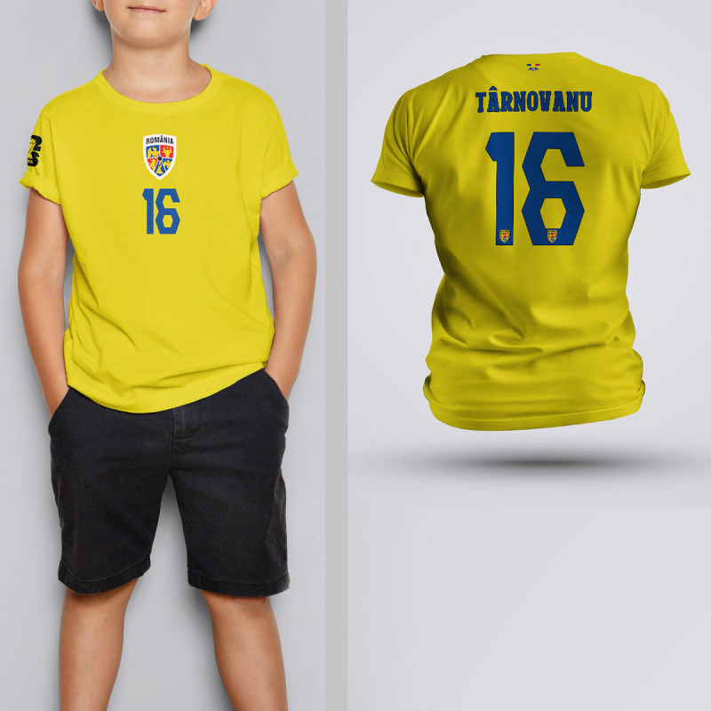 Tricou Copii Tarnovanu - Romania - Galben,Tricouri Fotbal