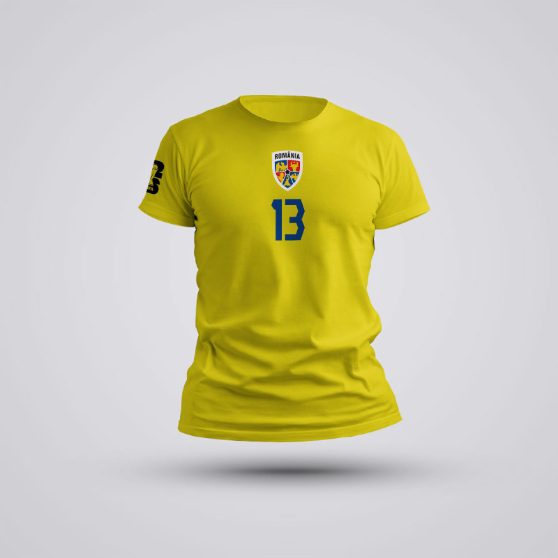 Tricou Mihaila - Romania - Galben,Tricouri Fotbal