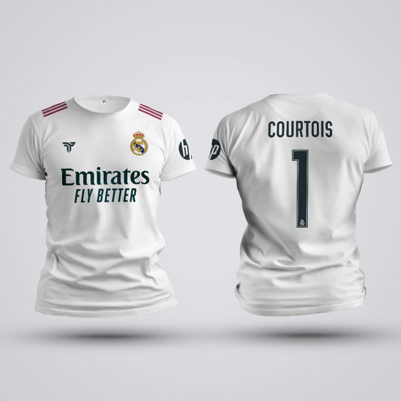Tricou Courtois - Real Madrid - Alb,Tricouri Fotbal