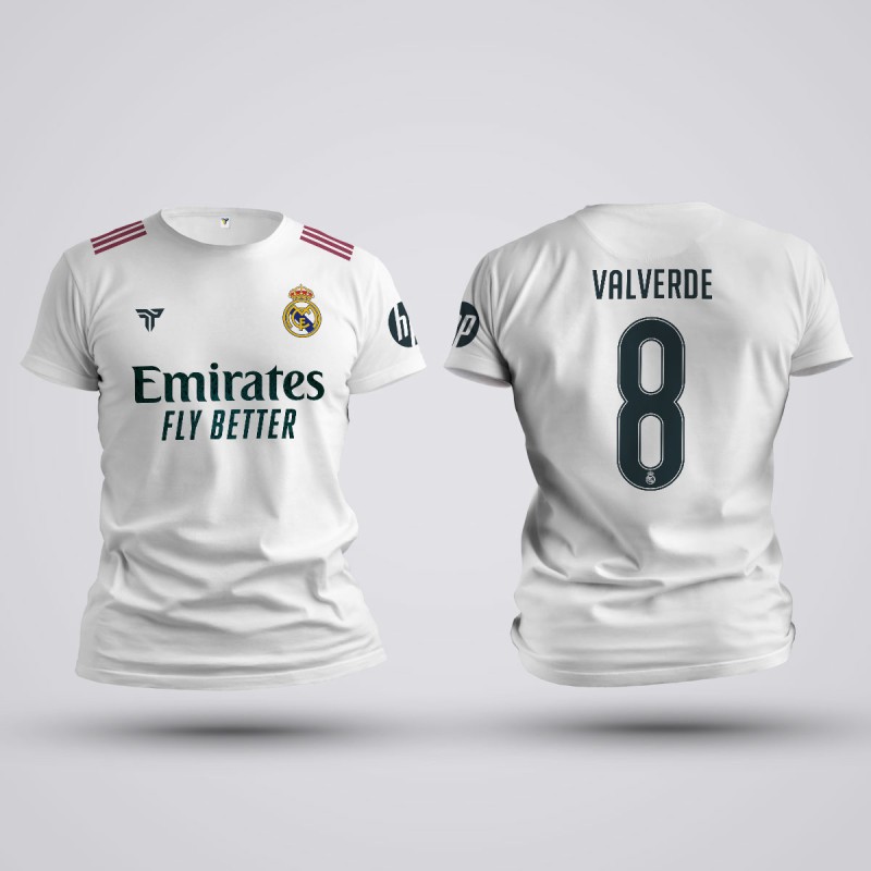 Tricou Valverde - Real Madrid - Alb,Tricouri Fotbal