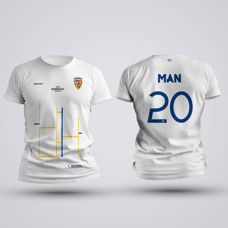 Tricou Dennis Man - Romania - Alb