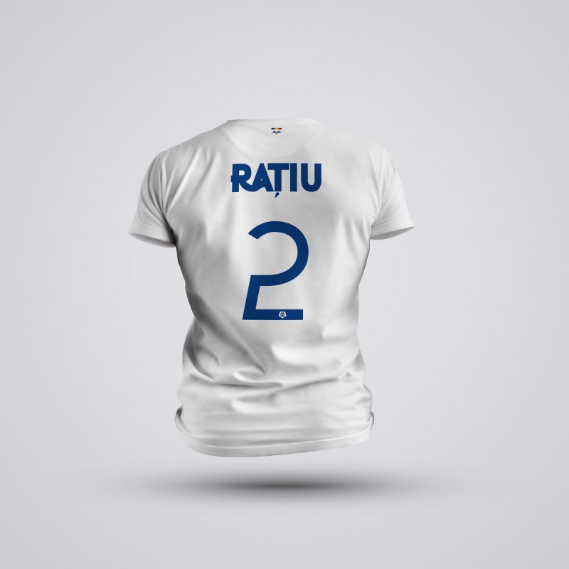 Tricou Ratiu - Romania - Alb,Tricouri Fotbal