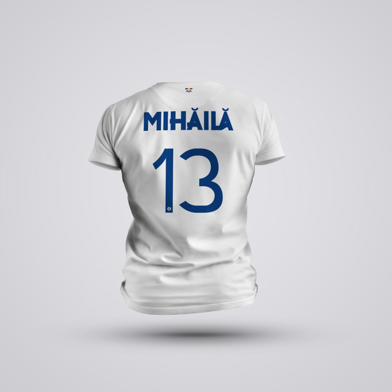 Tricou Mihaila - Romania - Alb,Tricouri Fotbal