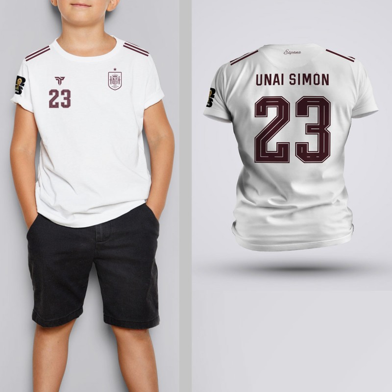 Tricou Copii Simon - Spania - Alb,Tricouri Fotbal
