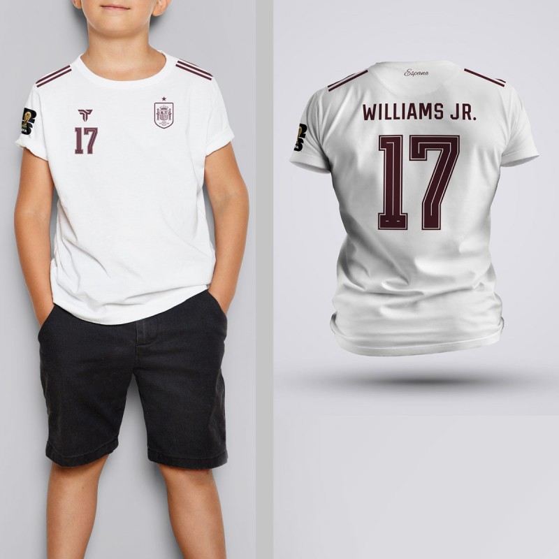 Tricou Copii Nico Williams - Spania - Alb,Tricouri Fotbal