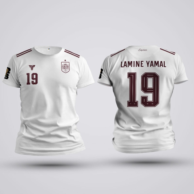 Tricou Lamine Yamal - Spania - Alb,Tricouri Fotbal