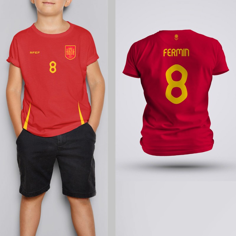 Tricou Copii Fermin - Spania - Rosu,Tricouri Fotbal