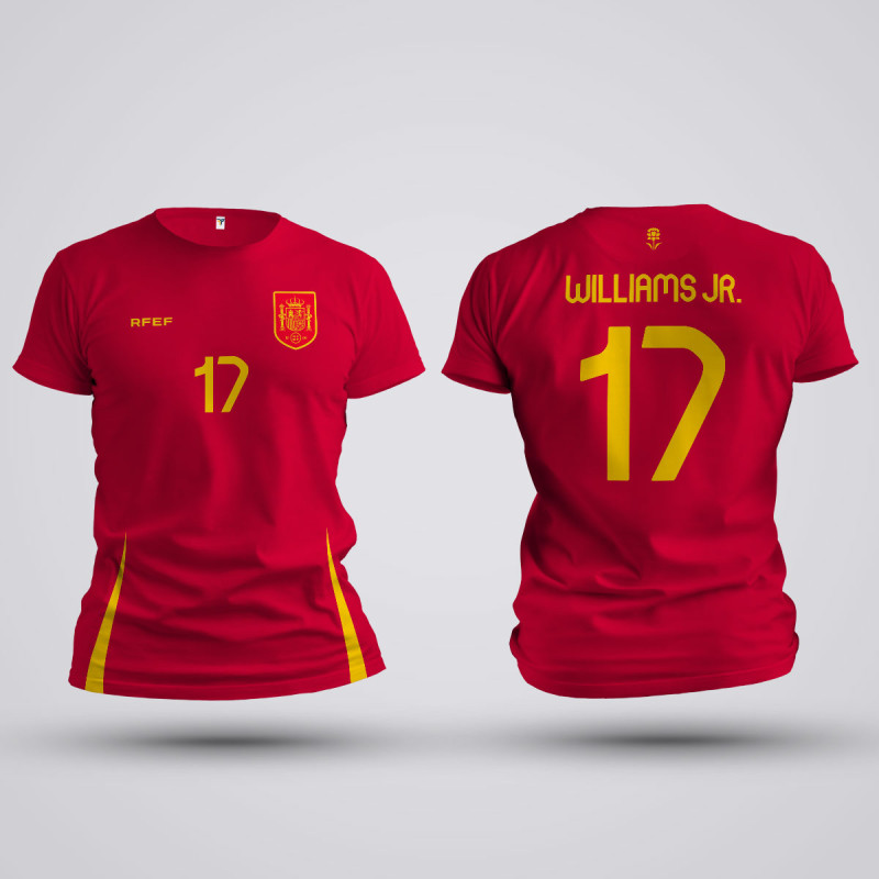 Tricou Nico Williams - Spania - Rosu