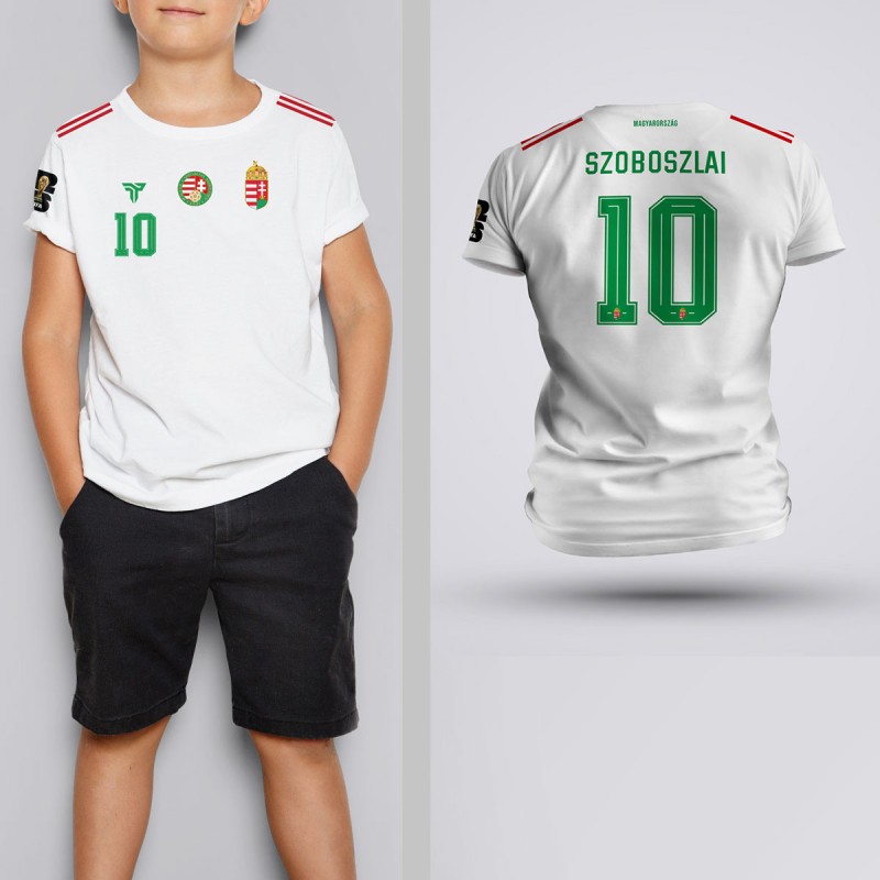 Tricou Copii Szoboszlai - Ungaria - Alb