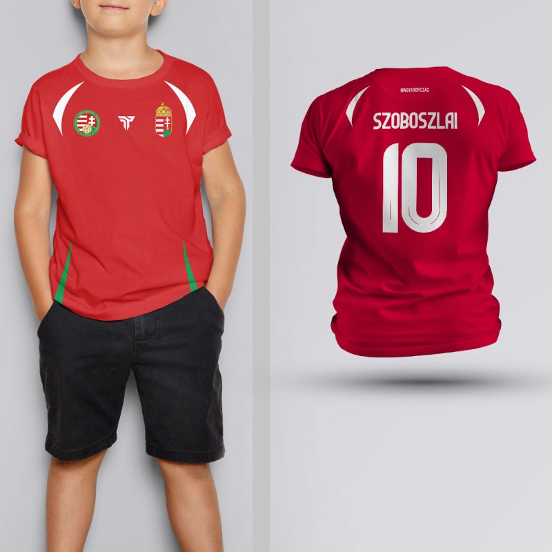 Tricou Copii Szoboszlai - Ungaria - Rosu,Tricouri Fotbal