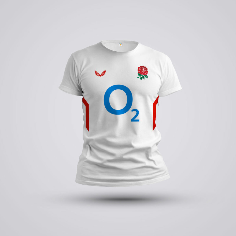 Tricou - Anglia - Rugby - Alb